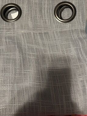 Gray Textured Grommet Curtain Panel - Pair